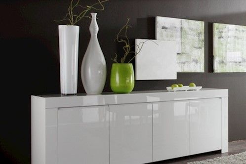 4-trg Sideboard Amali in Hochglanz weiss