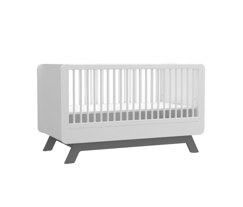 Almila Babybett Baby Cute in Weiss-Grau 70x130 cm