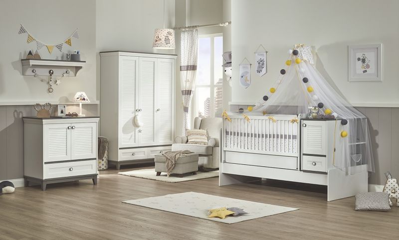 Almila Babyzimmer Set 4-teilig Mia mit Schaukelbett unter Hauptkategorie Mlux > Kinder > Babymbel > Babyzimmer komplett