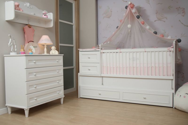 Almila Babyzimmer Set Lory 3-teilig in Weiss