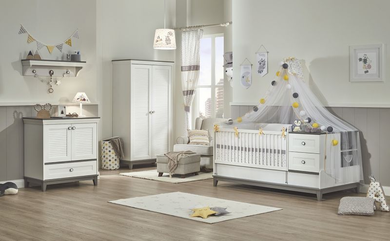 Almila Babyzimmer Set Mia mit erweiterbarem Bett unter Hauptkategorie Mlux > Kinder > Babymbel > Babyzimmer komplett