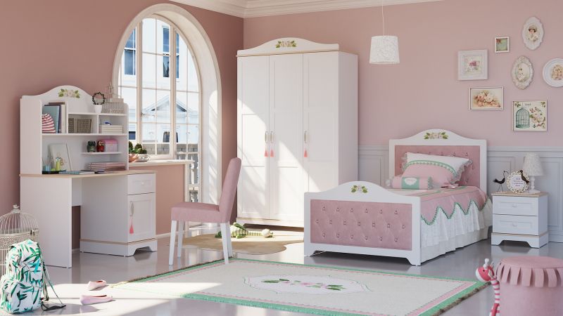 Almila Kinderzimmer Set Bianca 5-teilig 100x200 cm unter Hauptkategorie Mlux > Kinder > Kinderzimmer > Jugendzimmer komplett Sets