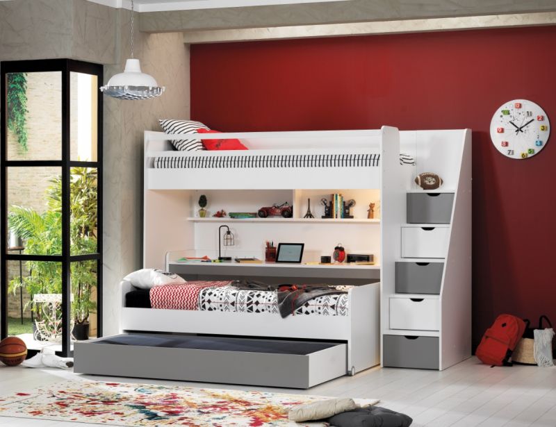 Almila Kinderzimmer Set Neo mit drei Schlafpltzen Grau unter Hauptkategorie Mlux > Kinder > Kinderbetten > Kinderhochbetten