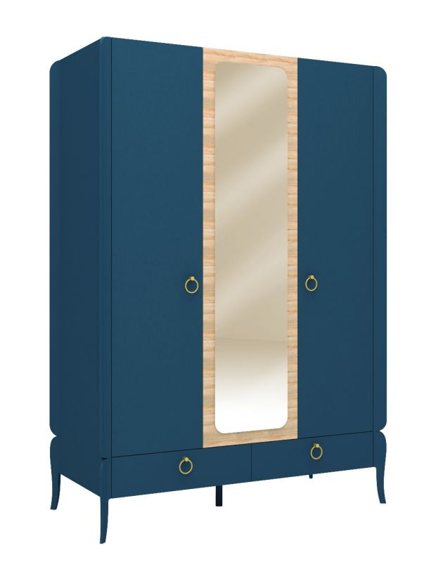 Almila Kleiderschrank Elegant Blue mit LED