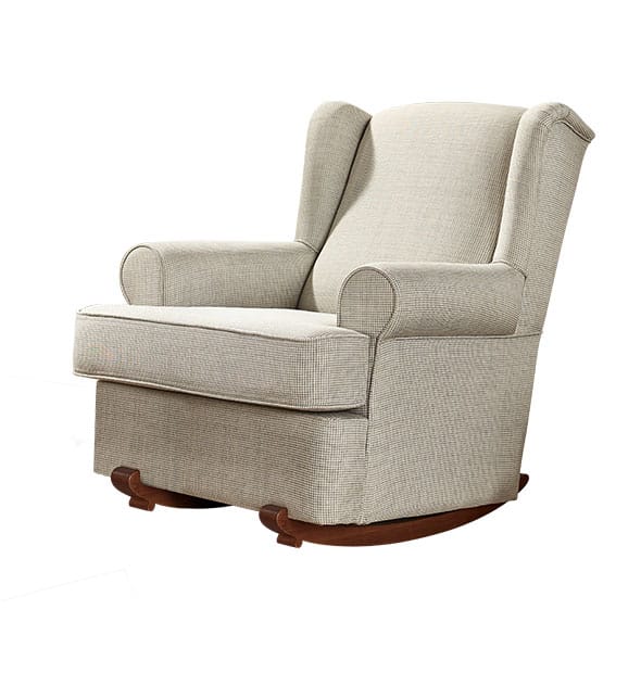 Almila Schaukelstuhl im Sessel Design mit Hocker Beige