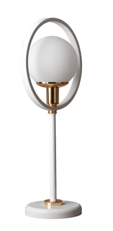 Almila Tischlampe Elegant White mit Goldenen Details