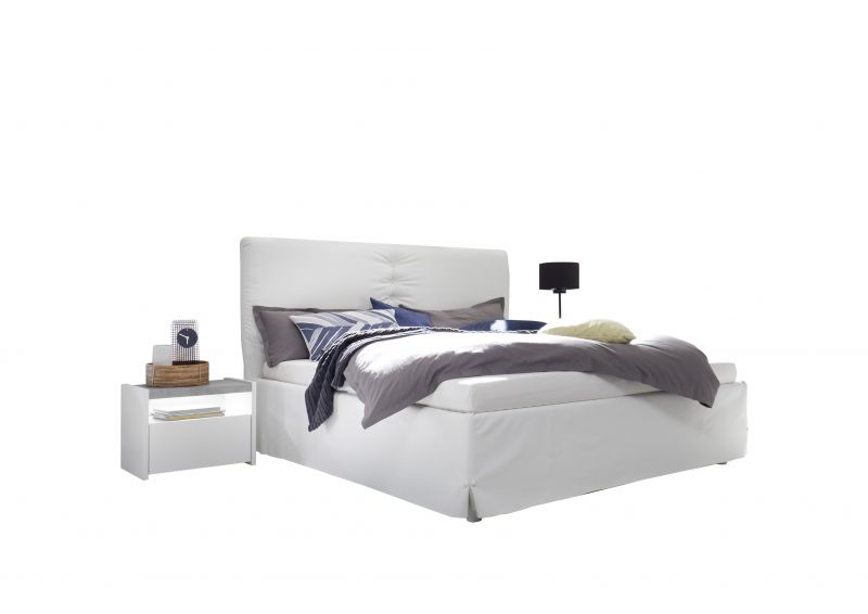 Bett Kunstleder Weiss Full Luana 160x200 unter Hauptkategorie Mlux > Schlafen > Betten > Design Betten