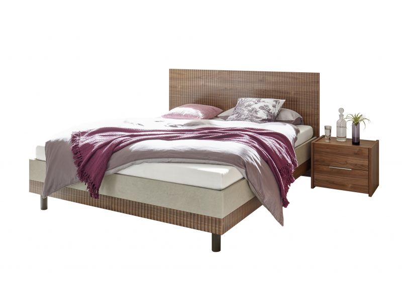 Bett Wood in Nussbaum dunkel Optik Luana 160x200