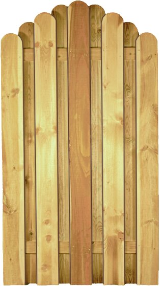 DAAN Lamellen-Holzzaun abgerundet 100 x 180-160 cm unter Garten > Holzzune