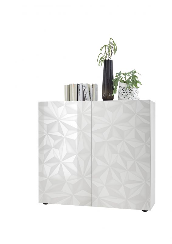 Design Highboard Hochglanz Zamu Weiss