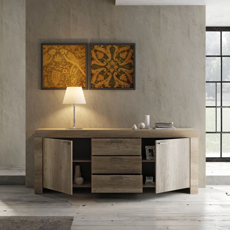 Design Sideboard in Canyon Oak Grace 2-trig unter Hauptkategorie Mlux > Essen > Schrnke & Vitrinen