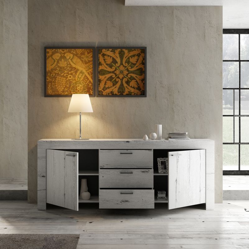 Design Sideboard in Weiss Eiche Grace 2-trig