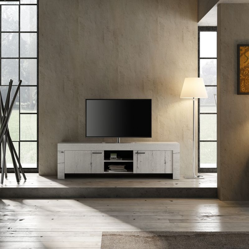 Design TV Schrank in Weiss Eiche Grace 2-trig unter Hauptkategorie Mlux > Wohnen > Wohnen > TV Mbel Design