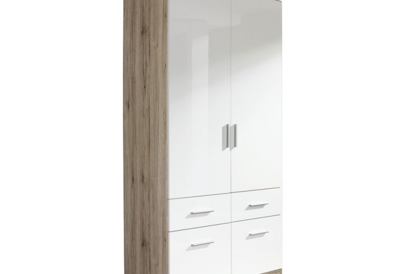 Drehtr-Kombischrank CELLE I  weiss - Eiche Sanremo 91 x 210 x 54 cm