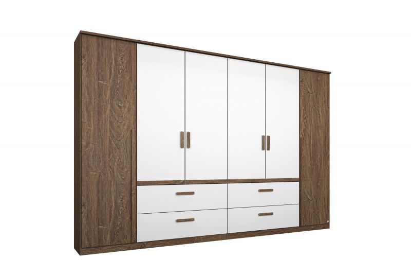 Drehtrenschrank Eiche Stirling Weiss Bernau 6-trig 271cm