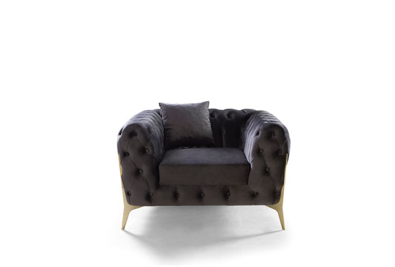 Eymense Design Sessel Mildor in Schwarz Gold