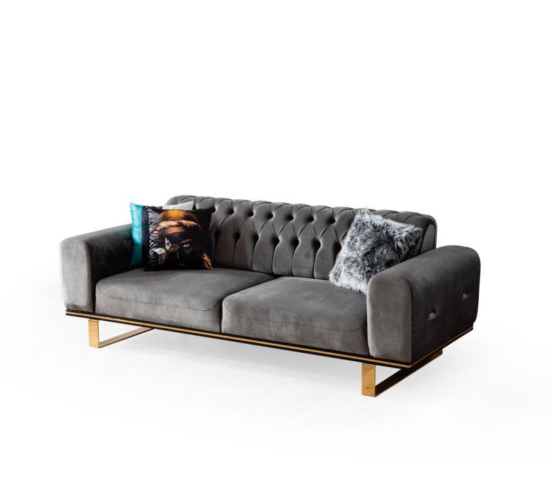 Eymense Design Sofa 3-Sitzer Arizona Anthrazit Schwarz