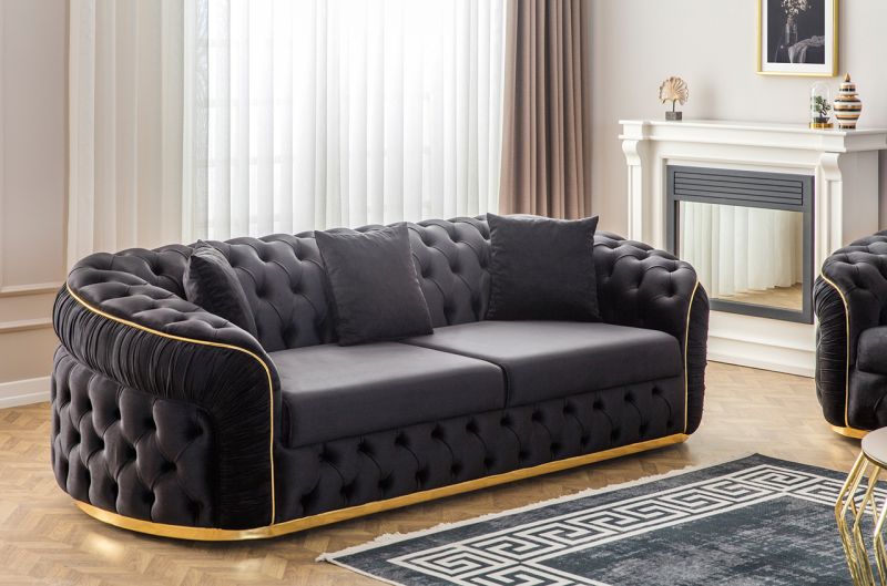 Eymense Design Sofa Elite 3-Sitzer Chesterfield Gold
