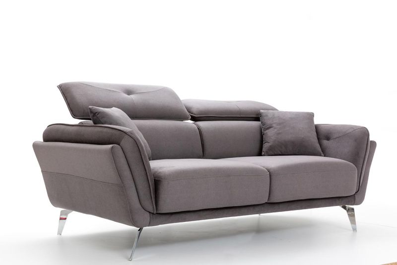 Eymense Sofa Enzo 3-Sitzer verstellbare Kopflehne Schwarz