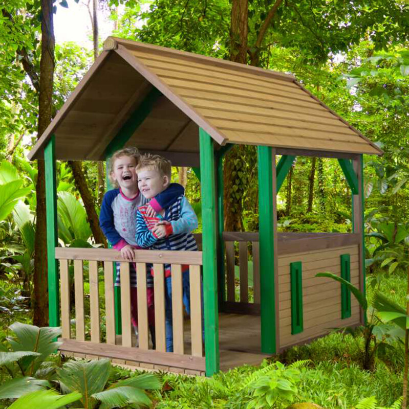 Garten-Spielhaus Forest Pavillon fr Kinder Holz Braun Grn unter For Kids > Garten Spielhuser