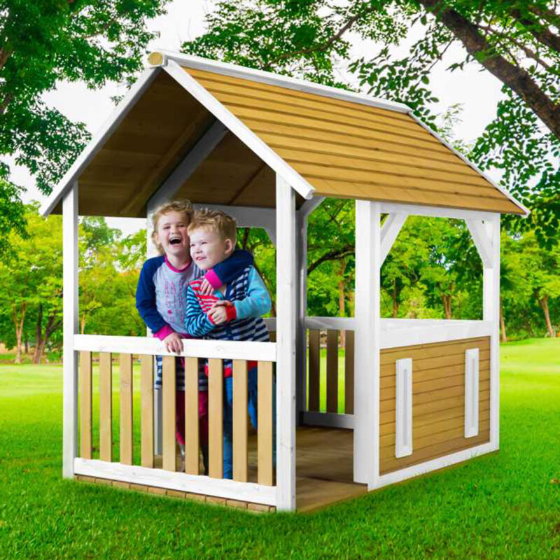 Garten-Spielhaus Forest Pavillon fr Kinder Holz Braun Weiss unter For Kids > Garten Spielhuser