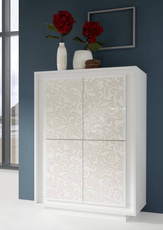 Heaven Highboard Weiss Beton