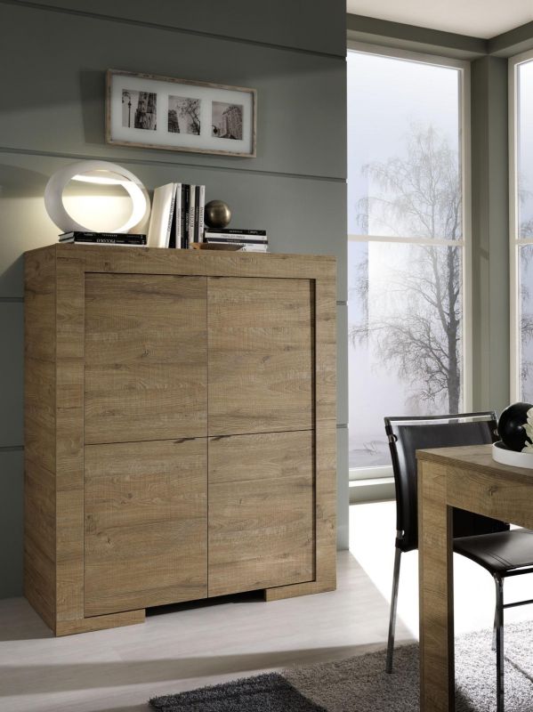 Highboard Roma 4-trig in Eiche natur