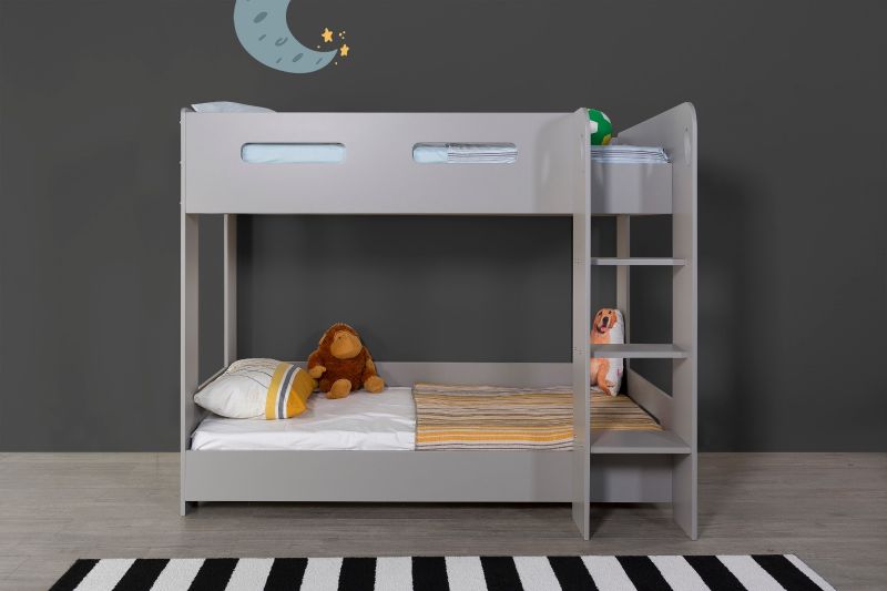 Home Way Etagenbett Flexy 90x190 cm in Grau MDF