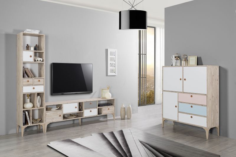 Home Way Wohnzimmer Set Colours 3-teilig mit TV-Schrank unter Hauptkategorie Mlux > Wohnen > Wohnen > Design Wohnwnde
