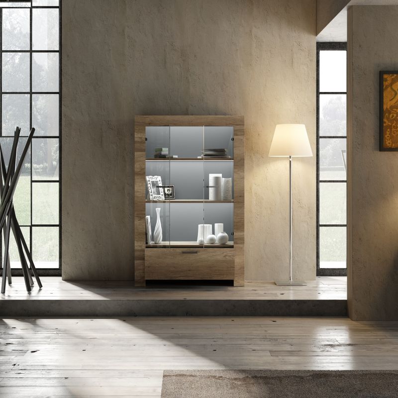 Italien Design Vitrine Canyon Oak Grace 2-trig