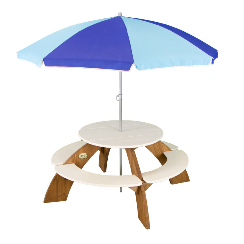 Kinder-Sitzgruppe Picknick-Set Orion rund inkl- Sonnenschirm für 4 Kinder