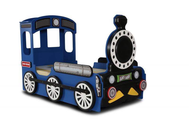 Kinderbett Lokomotive mit Matratze undamp