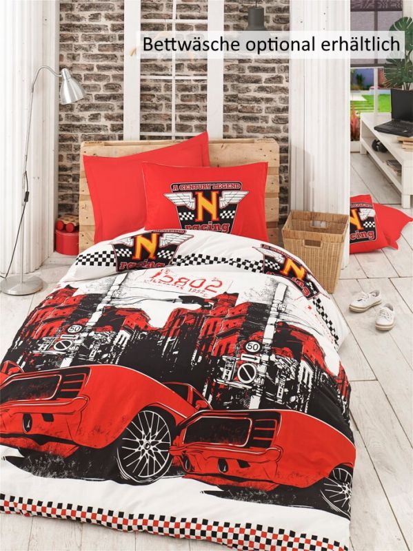 Kinderbettwsche Set Cool Racer Rot 2-teilig