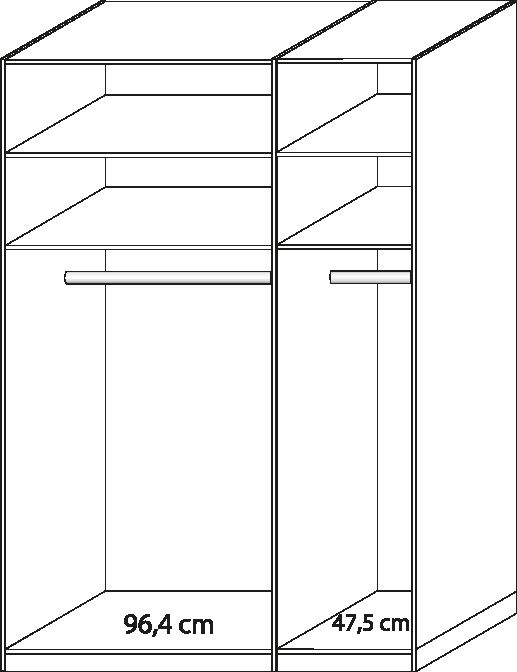 Kleiderschrank Delina in Trffeleiche 150 cm