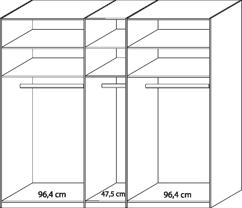 Kleiderschrank Delina in Trffeleiche 250 cm mit Spiegeltr