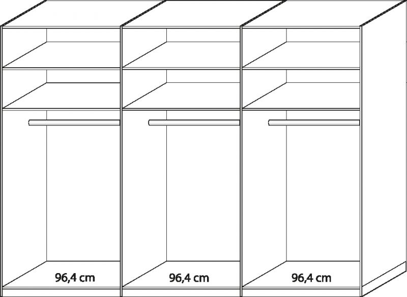 Kleiderschrank Delina in Trffeleiche 300 cm mit Spiegeltren