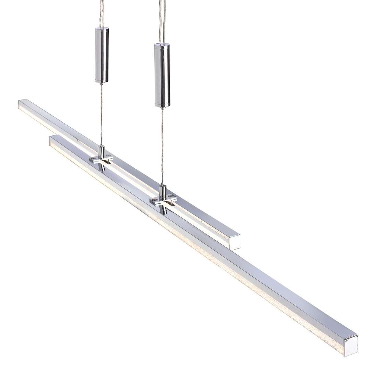 LED-Lampe Pendelleuchte L 120 cm- Metall Silberfarben- dimmbar