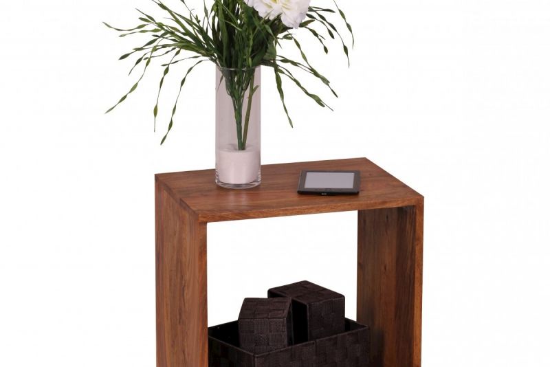 Massivholz Sheesham Cube Regal 43-5 x 43-5 x 33 cm Cube