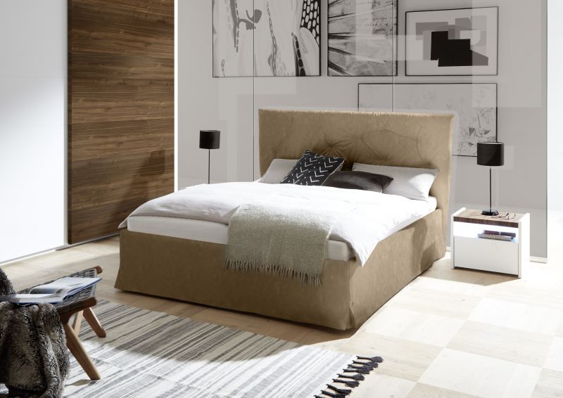 Modernes Bett Kunstleder Braun Luana Alpaca 180x200 unter Hauptkategorie Mlux > Schlafen > Betten > Design Betten