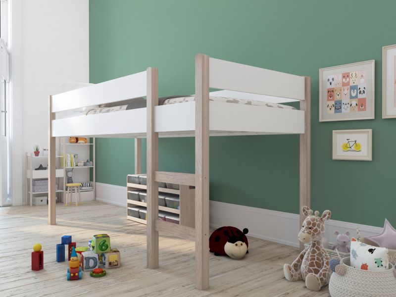 Mbilia Hochbett Lammi 90x200 cm Weiss unter Hauptkategorie Mlux > Kinder > Kinderbetten > Kinderhochbetten