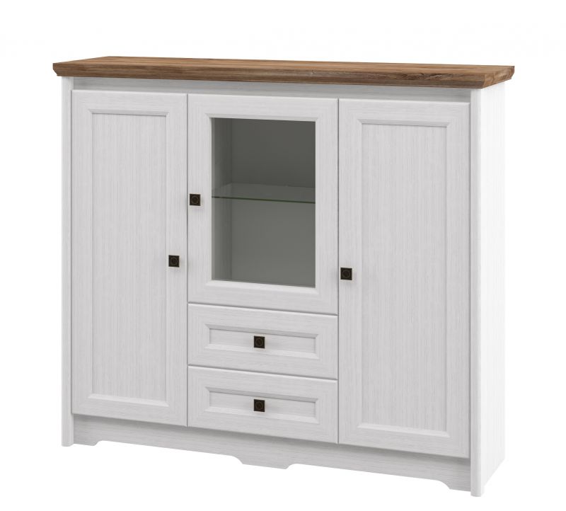 Neman Highboard Tivoli Landhausstil Weiss