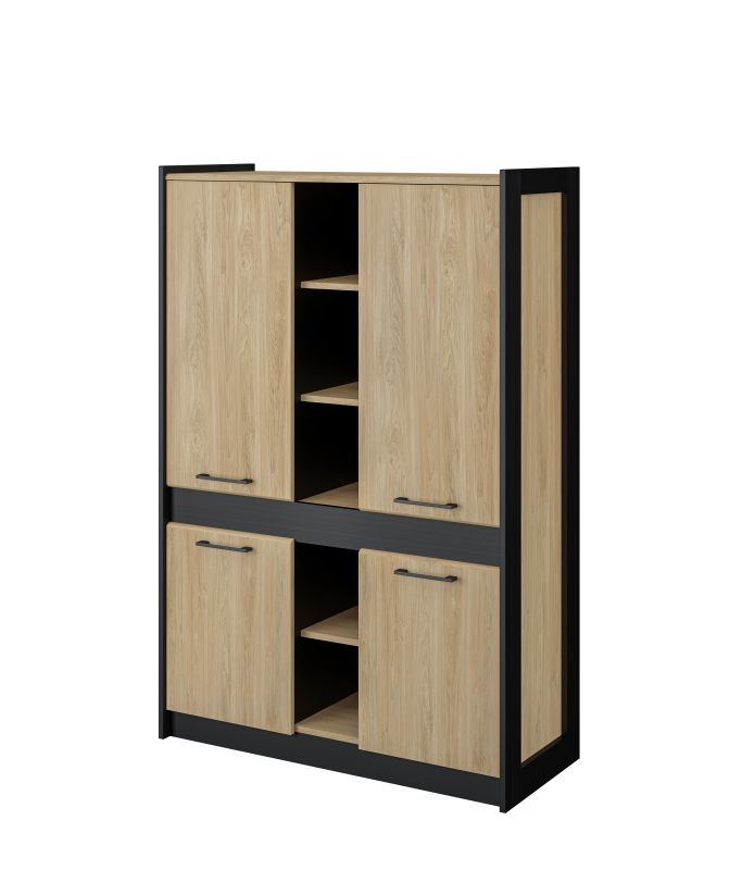 Neman Kombi-Schrank Stanley Provence Eiche Schwarz