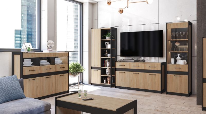 Neman Wohnzimmer Set Stanley mit Sideboard