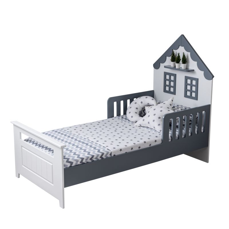 Odacix Kinderbett Fethiye 90x190 cm Weiss Anthrazit