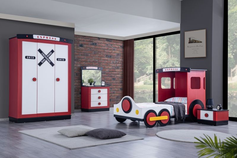 Odacix Kinderzimmer Express 4-teilig Lokomotiven Design unter Hauptkategorie Mlux > Kinder > Kinderzimmer > Jugendzimmer komplett Sets