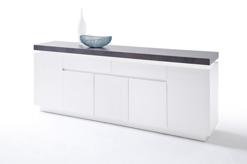 Oregon Sideboard Weiss MDF Beton mit 5 Tren unter Hauptkategorie Mlux > Wohnen > Kommoden > Sideboards