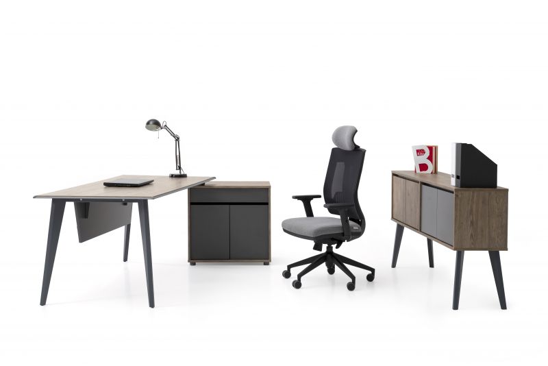 Ovali Schreibtisch Set 3-teilig Eco L3 160x80 cm