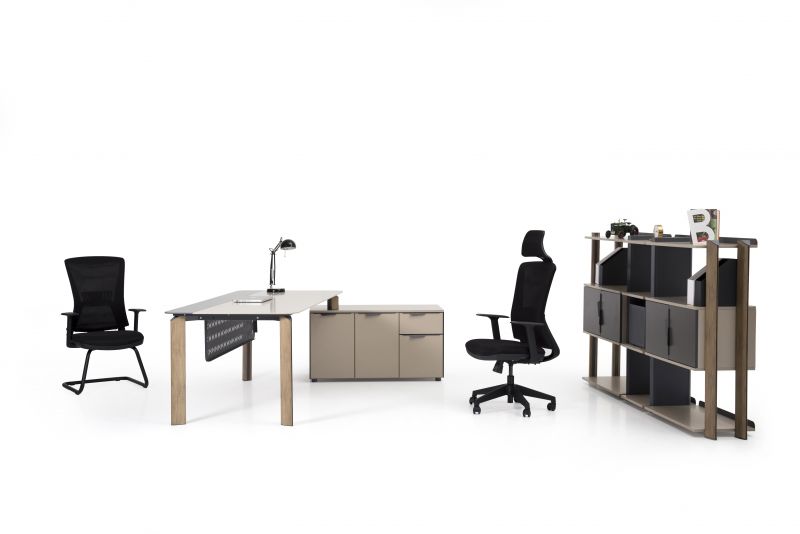 Ovali Schreibtisch Set 3-teilig Twist L3 180x90 cm unter Hauptkategorie Mlux > Bro > Brombel Set