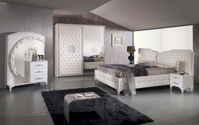 Schlafzimmer Set Antalya in Weiss-Silber 180x200