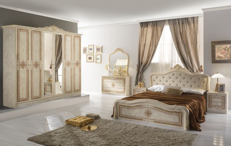 Schlafzimmer Set Christina Beige mit 6-trigem Schrank unter Hauptkategorie Mlux > Schlafen > Schlafzimmer > Schlafzimmer Set